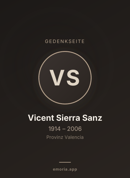 Gedenkportrait von Vicent Sierra Sanz