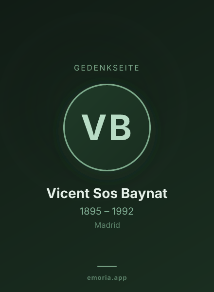 Gedenkportrait von Vicent Sos Baynat