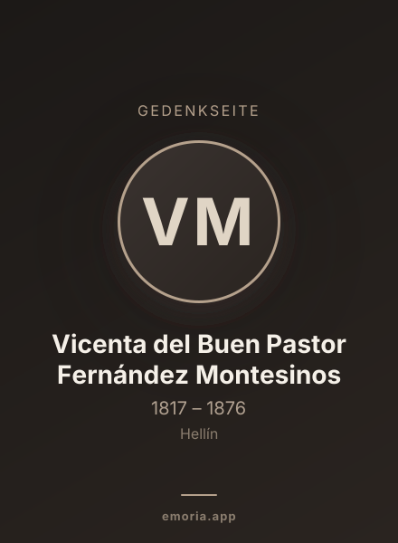 Gedenkportrait von Vicenta del Buen Pastor Fernández Montesinos