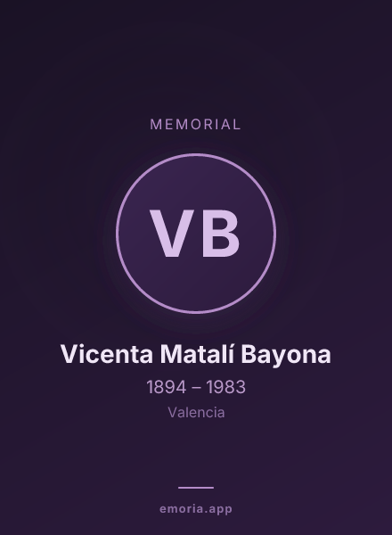 Memorial portrait of Vicenta Matalí Bayona