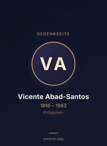Gedenkportrait von Vicente Abad-Santos