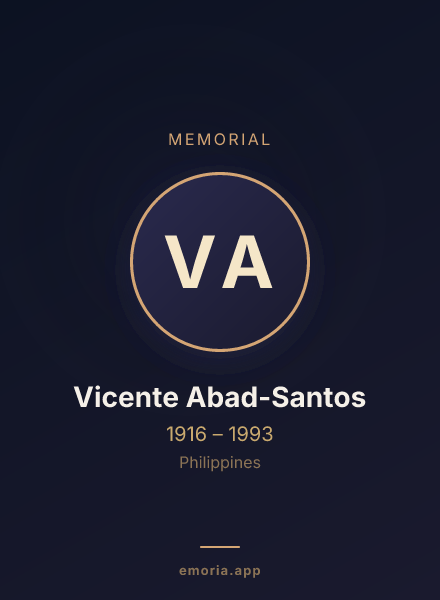 Memorial portrait of Vicente Abad-Santos