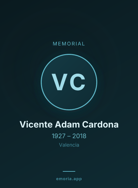 Memorial portrait of Vicente Adam Cardona