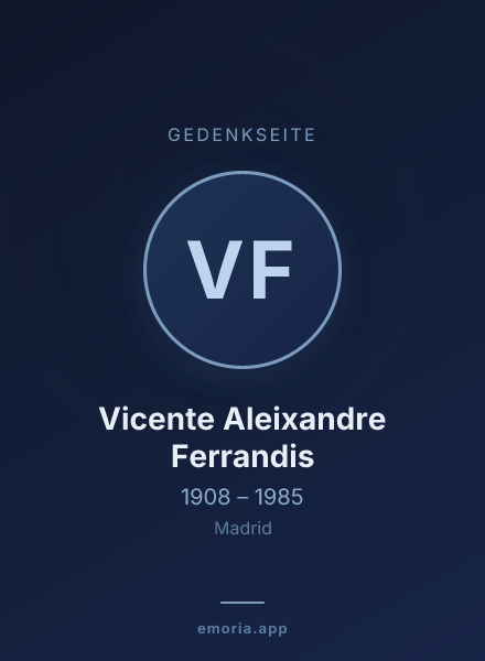 Gedenkportrait von Vicente Aleixandre Ferrandis