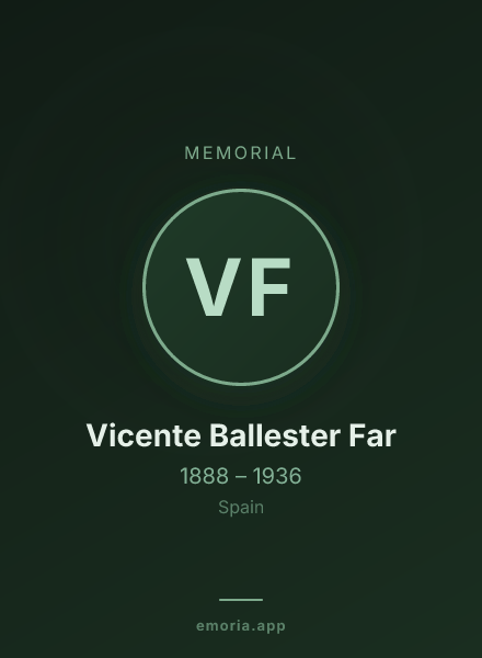 Memorial portrait of Vicente Ballester Far