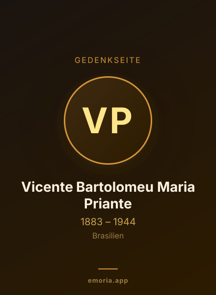 Gedenkportrait von Vicente Bartolomeu Maria Priante