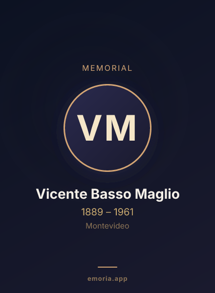 Memorial portrait of Vicente Basso Maglio