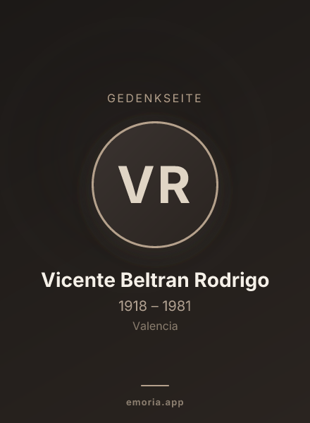 Gedenkportrait von Vicente Beltran Rodrigo