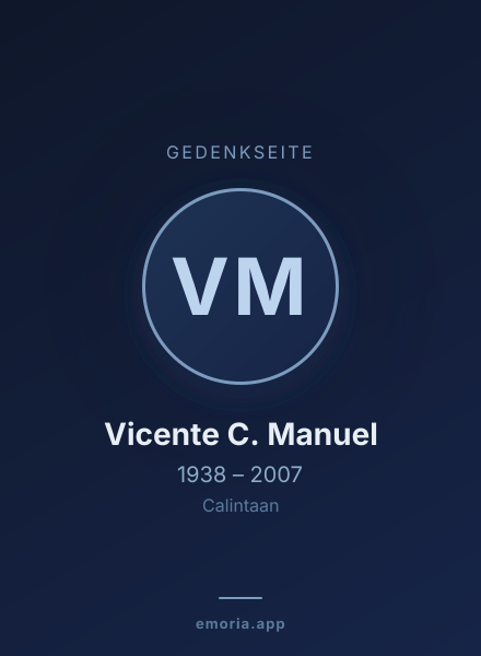 Gedenkportrait von Vicente C. Manuel