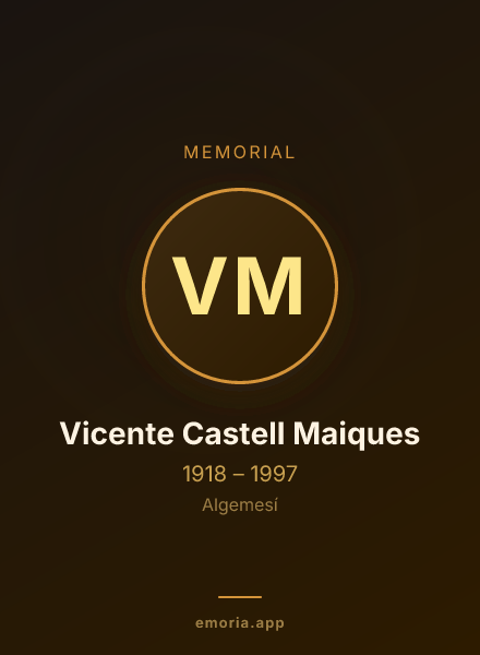 Memorial portrait of Vicente Castell Maiques