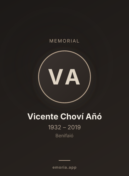 Memorial portrait of Vicente Choví Añó