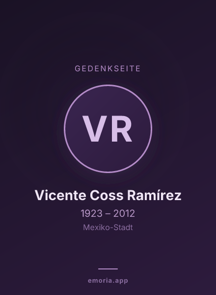 Gedenkportrait von Vicente Coss Ramírez