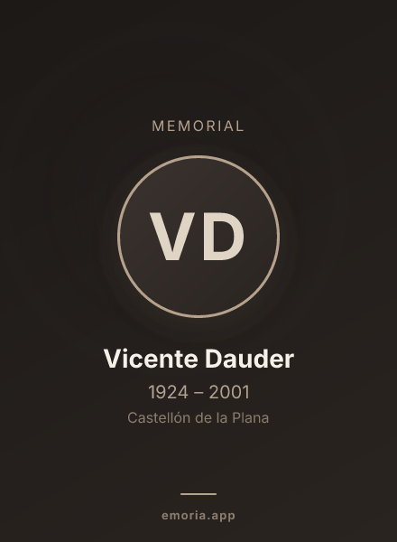 Memorial portrait of Vicente Dauder