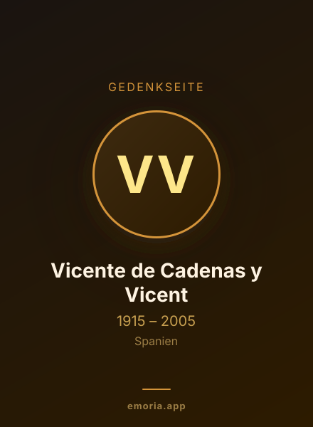 Gedenkportrait von Vicente de Cadenas y Vicent