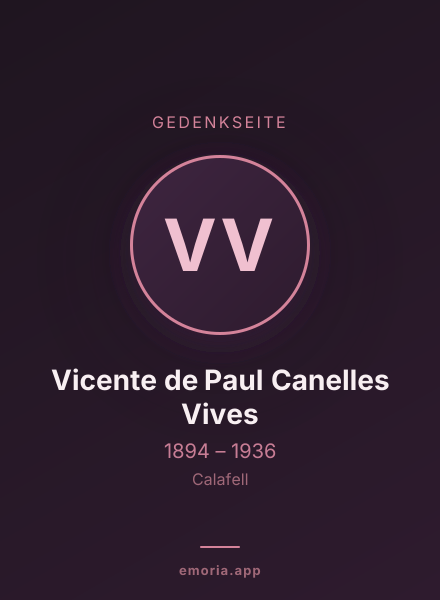 Gedenkportrait von Vicente de Paul Canelles Vives