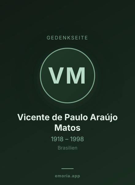 Gedenkportrait von Vicente de Paulo Araújo Matos