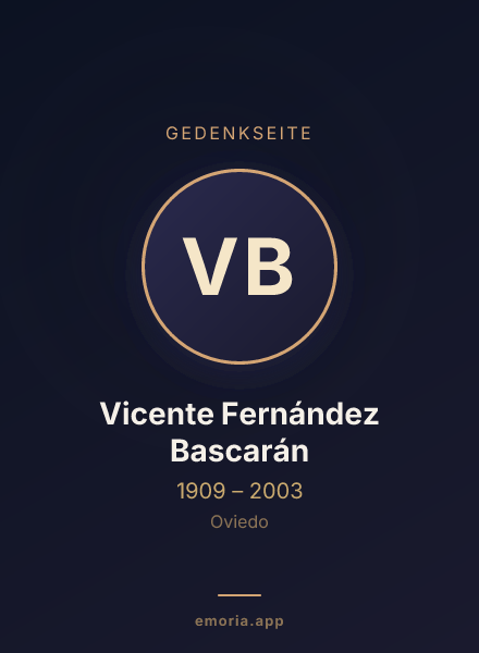 Gedenkportrait von Vicente Fernández Bascarán