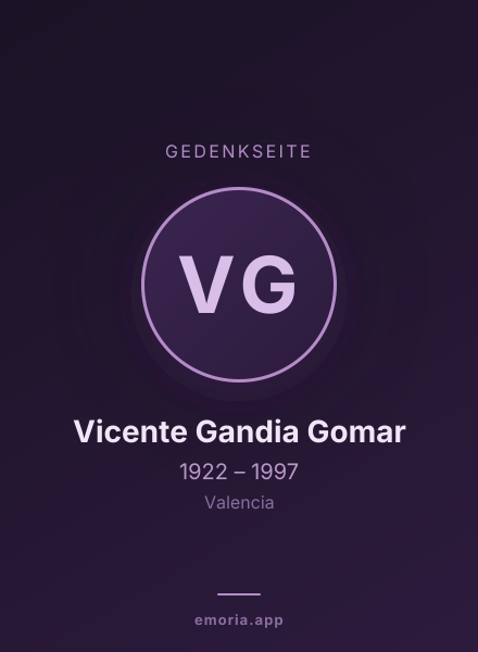 Gedenkportrait von Vicente Gandia Gomar