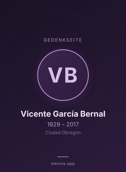 Gedenkportrait von Vicente García Bernal