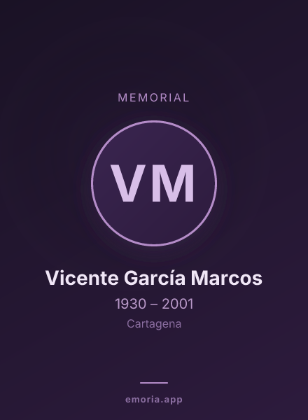 Memorial portrait of Vicente García Marcos