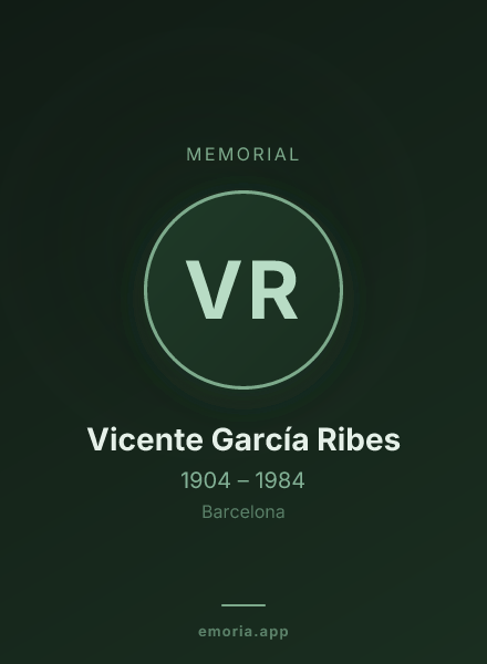 Memorial portrait of Vicente García Ribes