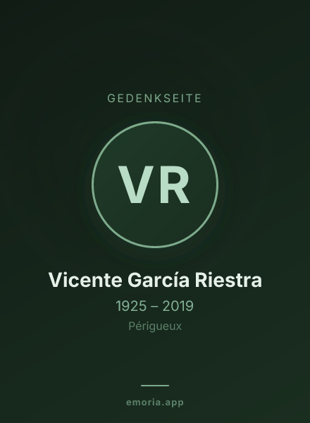 Gedenkportrait von Vicente García Riestra