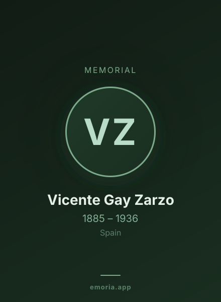 Memorial portrait of Vicente Gay Zarzo