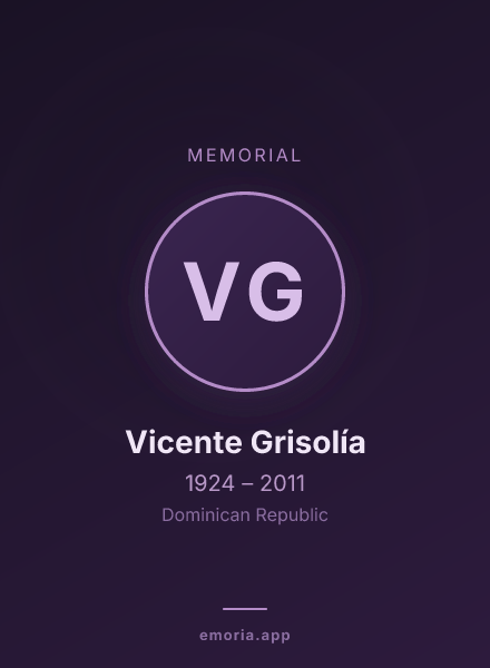 Memorial portrait of Vicente Grisolía