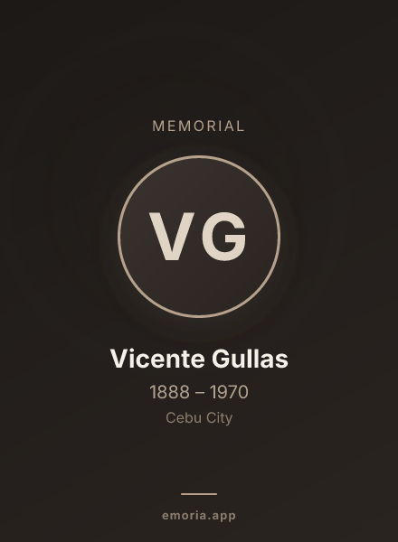 Memorial portrait of Vicente Gullas