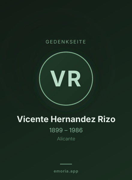 Gedenkportrait von Vicente Hernandez Rizo