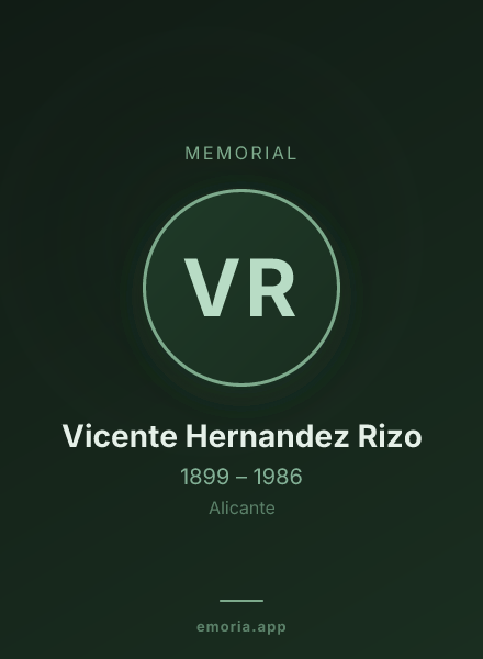 Memorial portrait of Vicente Hernandez Rizo