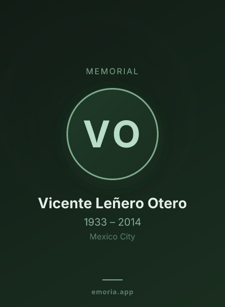 Memorial portrait of Vicente Leñero Otero