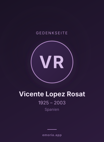 Gedenkportrait von Vicente Lopez Rosat