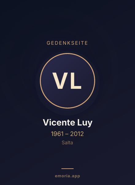 Gedenkportrait von Vicente Luy