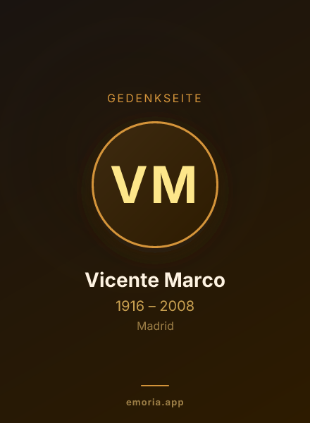Gedenkportrait von Vicente Marco