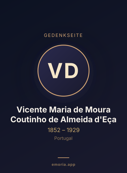 Gedenkportrait von Vicente Maria de Moura Coutinho de Almeida d'Eça