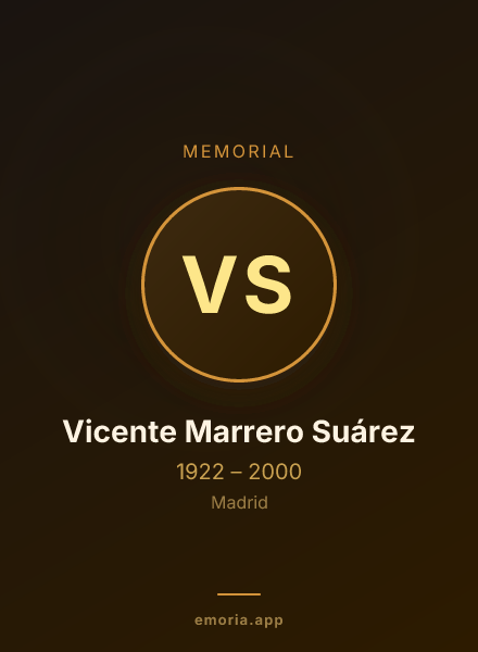 Memorial portrait of Vicente Marrero Suárez
