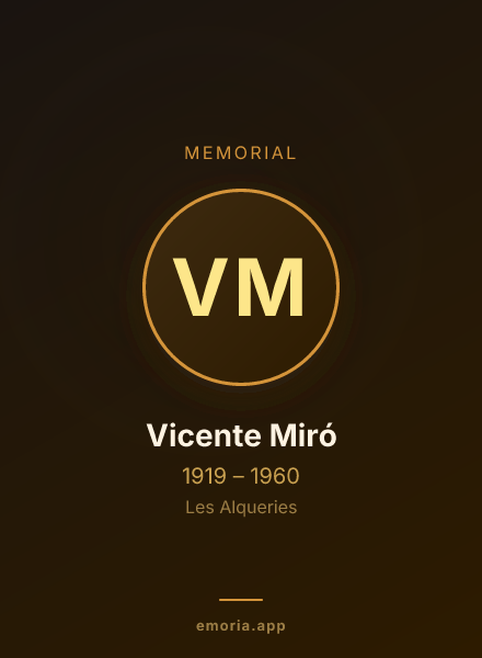 Memorial portrait of Vicente Miró