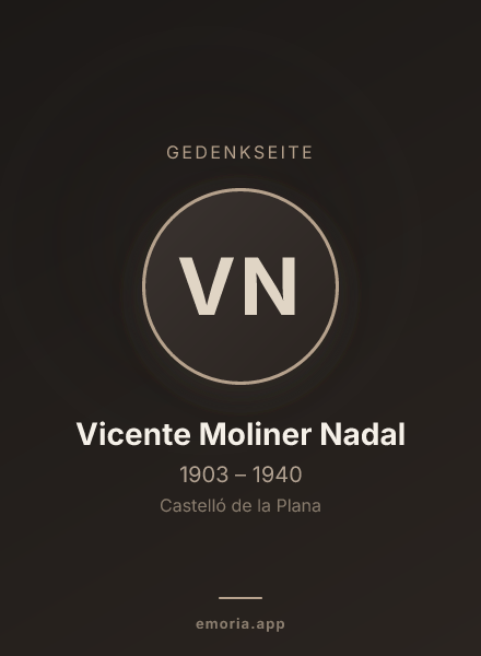Gedenkportrait von Vicente Moliner Nadal