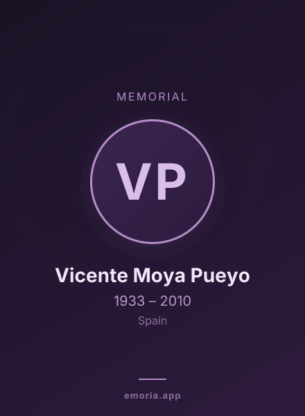 Memorial portrait of Vicente Moya Pueyo