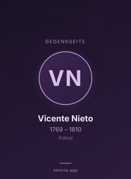 Gedenkportrait von Vicente Nieto