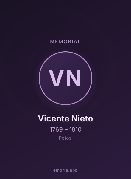 Memorial portrait of Vicente Nieto