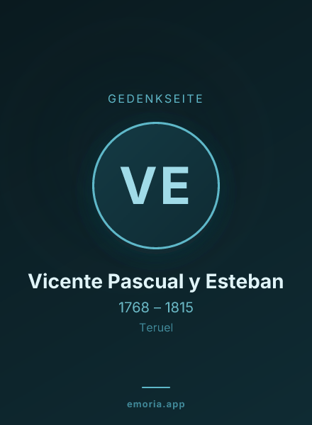 Gedenkportrait von Vicente Pascual y Esteban