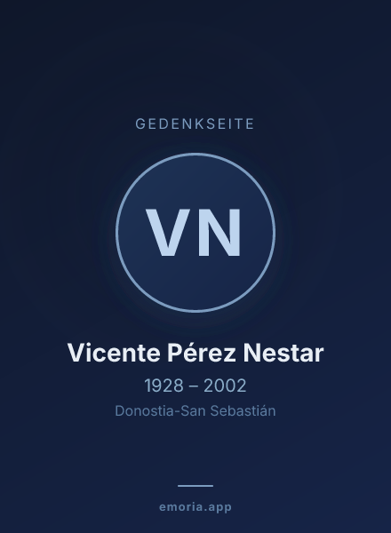 Gedenkportrait von Vicente Pérez Nestar
