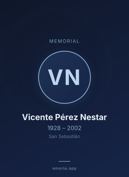 Memorial portrait of Vicente Pérez Nestar