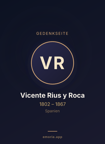 Gedenkportrait von Vicente Rius y Roca