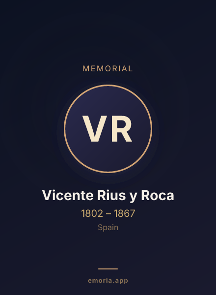 Memorial portrait of Vicente Rius y Roca