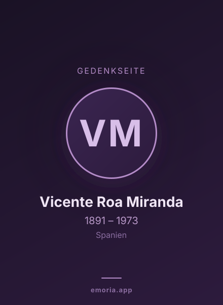 Gedenkportrait von Vicente Roa Miranda