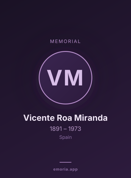 Memorial portrait of Vicente Roa Miranda