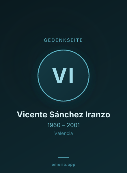 Gedenkportrait von Vicente Sánchez Iranzo
